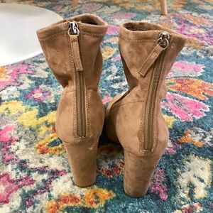 Steve Madden Beige suede sock ankle booties